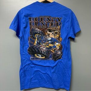 Monster Jam Bounty Hunter Monster Truck Blue Graphic T-Shirt Men’s Sz Small